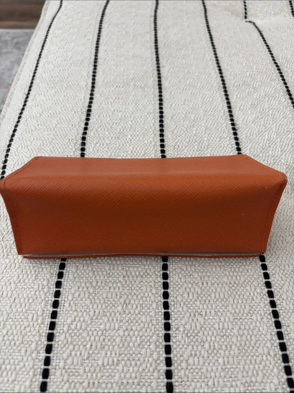 Tory Burch Orange Saffiano Sunglasses Case with Gold Logo